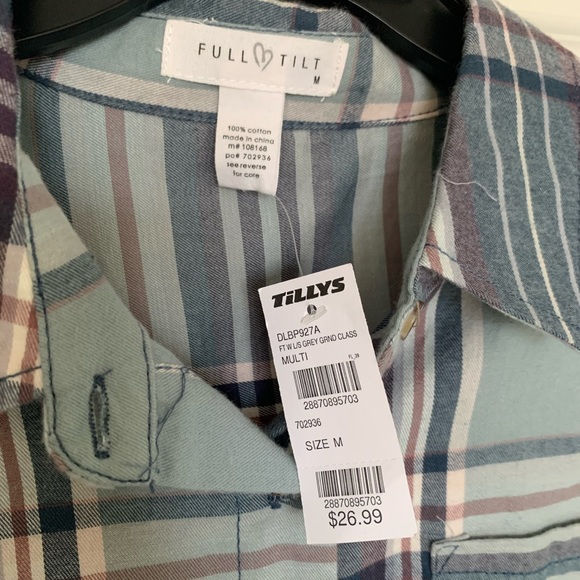 NWT Full Tilt Blue Flannel Sweater - Picture 3 of 3